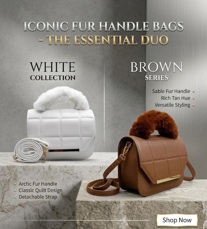 White Quilted Crossbody Bag for Females with Gold Hardware