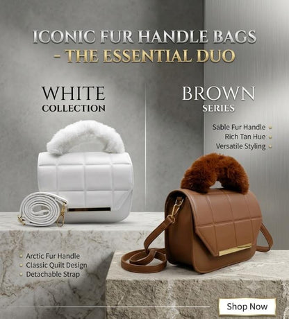 White Quilted Crossbody Bag for Females with Gold Hardware
